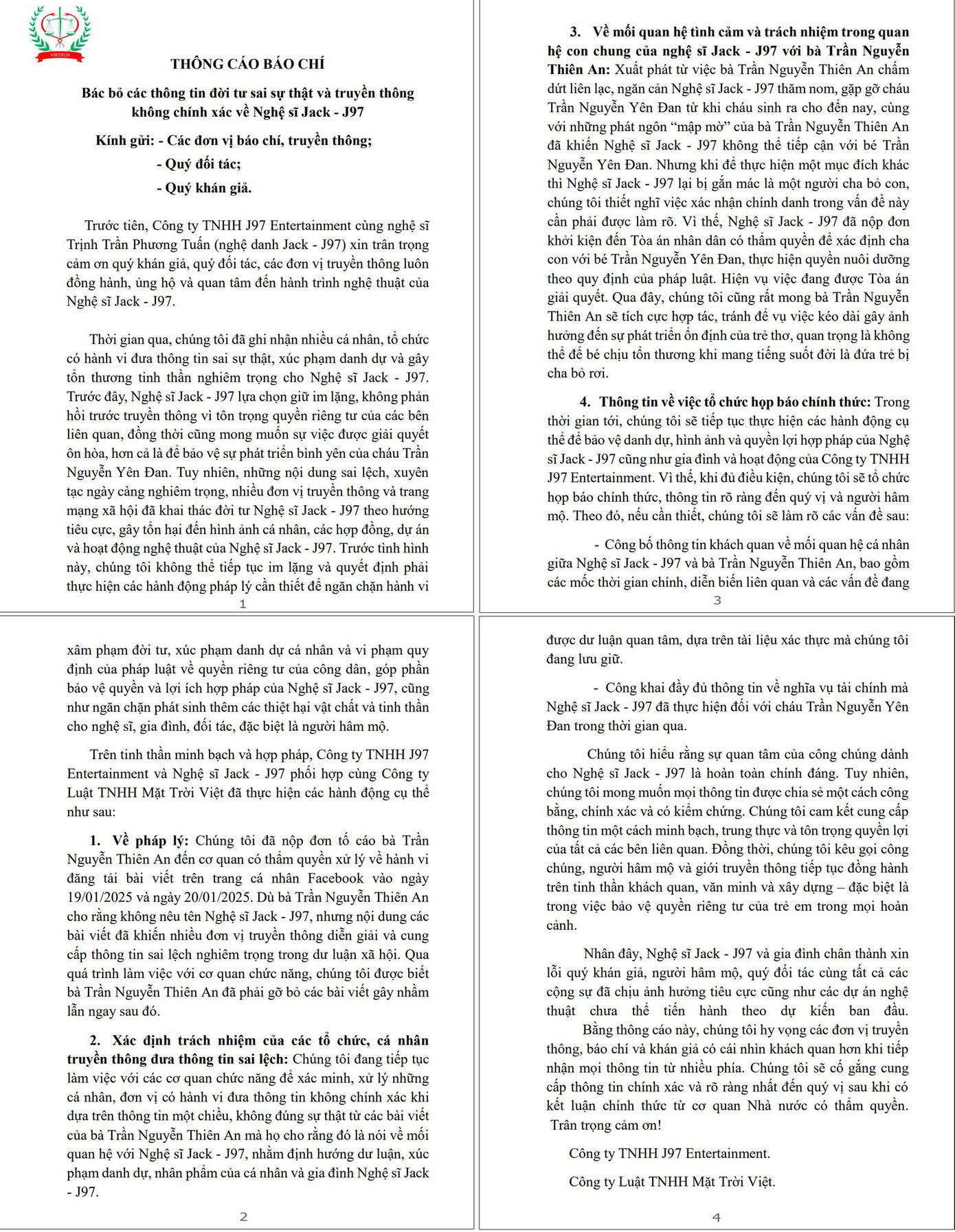 Hình ảnh thông cáo được J97 Entertainment đăng tải. Hình ảnh thông cáo được J97 Entertainment đăng tải.