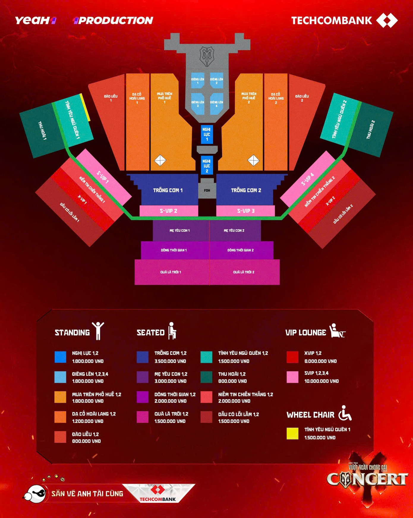 Sơ đồ và giá véconcert Anh Trai Vượt Ngàn Chông Gai D-5 và 6. Ảnh: BTC.