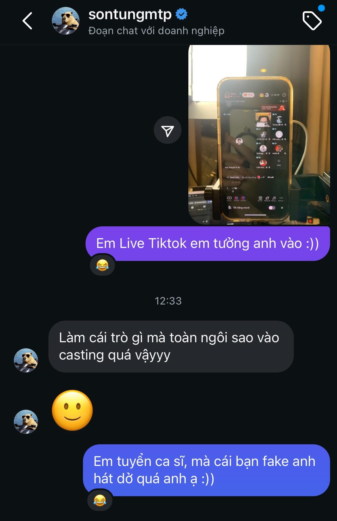 K-ICM "méc" Sơn Tùng M-TP vì có người mạo danh anh nhưng lại... hát dở.