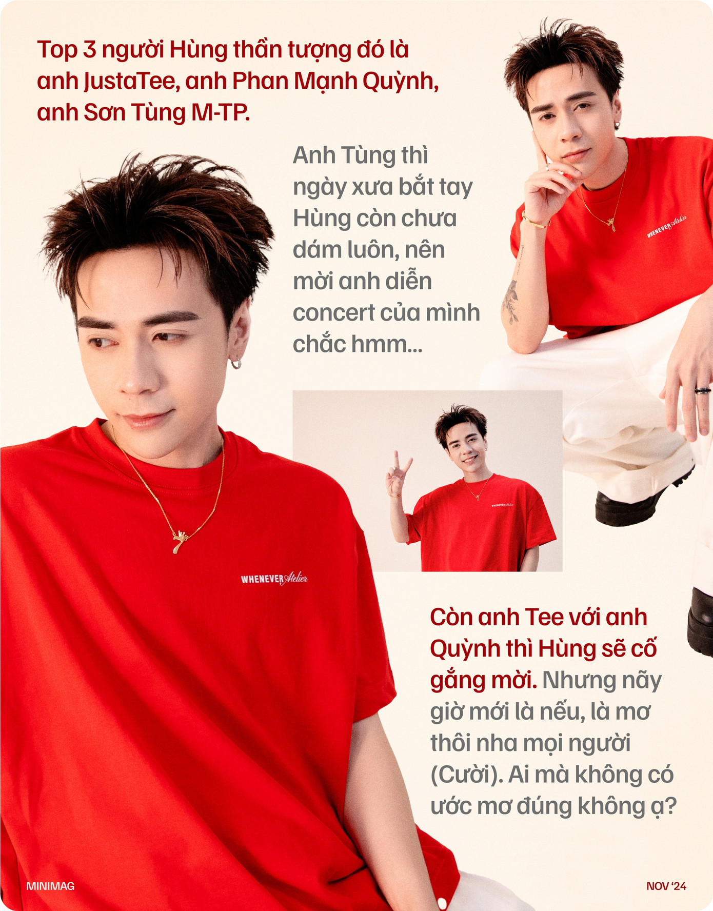 Quang Hùng từng nhiều lần bày tỏ sự hâm mộ đối với Sơn Tùng. Quang Hùng từng nhiều lần bày tỏ sự hâm mộ đối với Sơn Tùng.