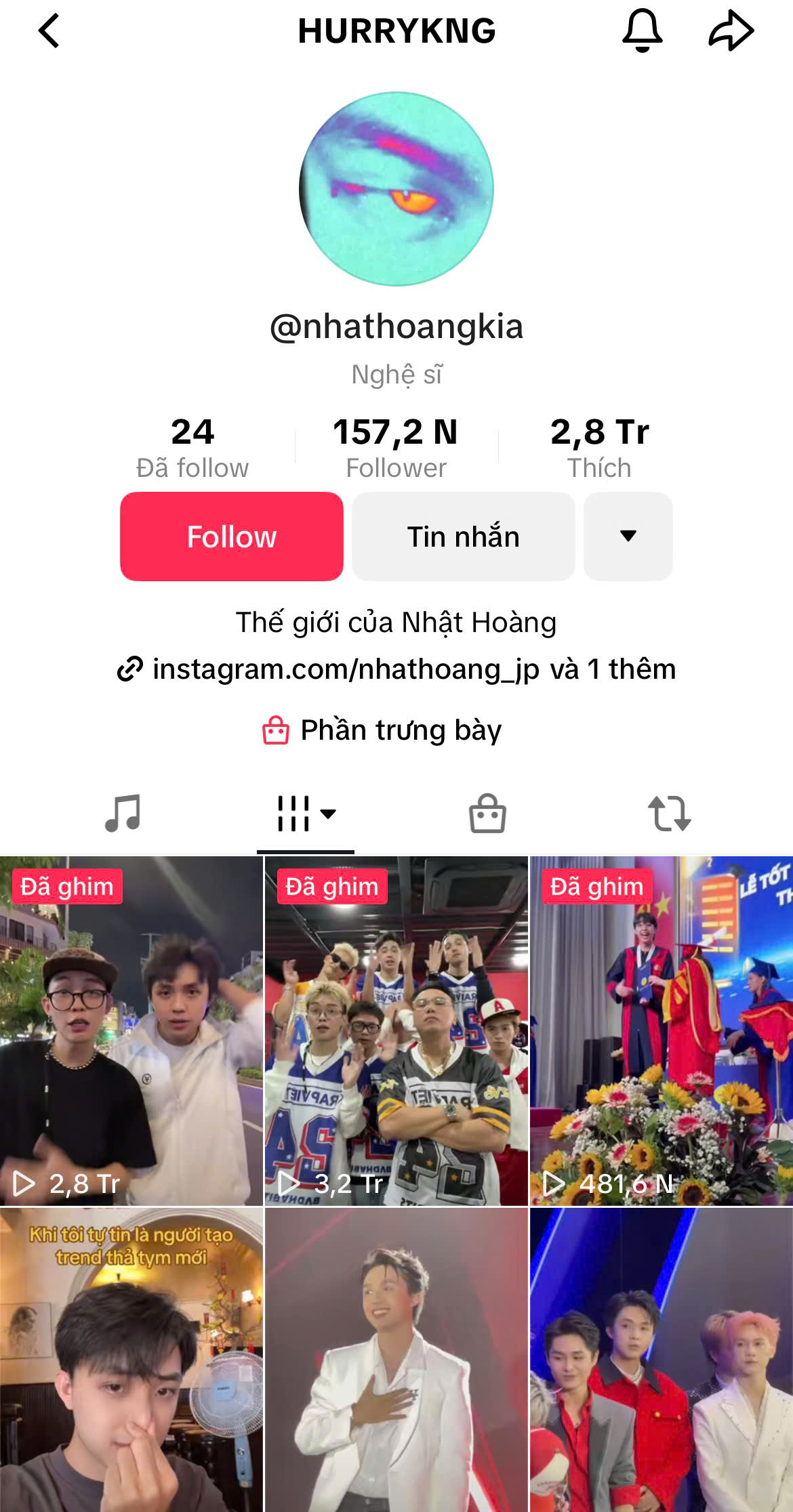 Tài khoản của Nhật Hoàng nhưng lại rất "HURRYKNG".