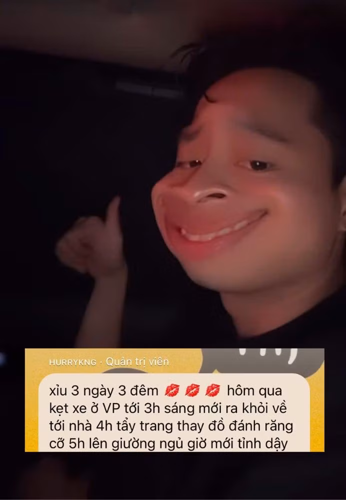HURRYKNG tiết lộ rằng 3 giờ sáng anh chàng mới có thể ra khỏi khu vực tổ chức concert.