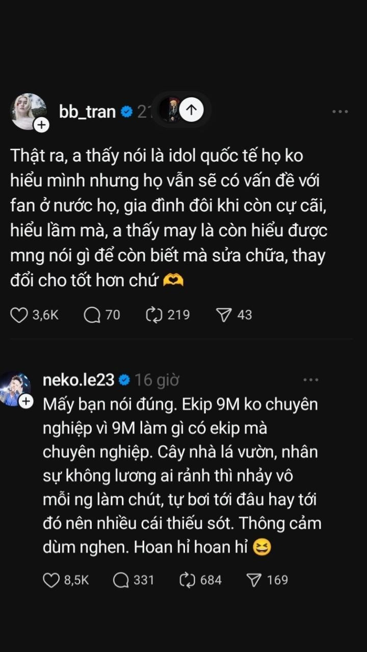 BB Trần và Neko Lê lên tiếng giải thích giữa lùm xùm.