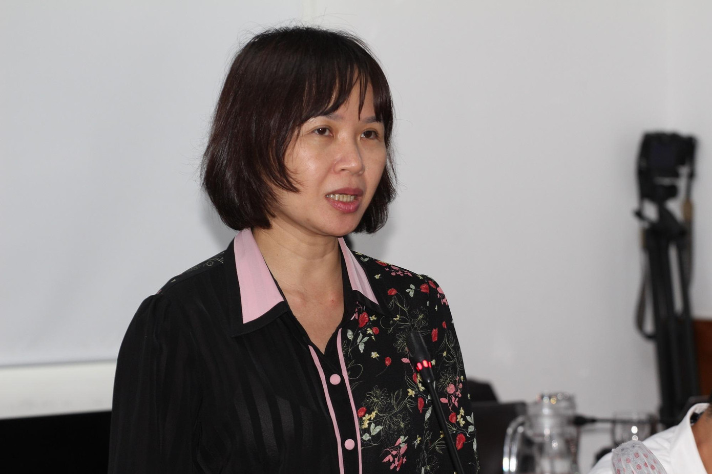 Bà Lê Hồng Nga, Phó Giám đốc Trung tâm Kiểm soát Bệnh tật TPHCM thông tin tại buổi họp báo Bà Lê Hồng Nga, Phó Giám đốc Trung tâm Kiểm soát Bệnh tật TPHCM thông tin tại buổi họp báo