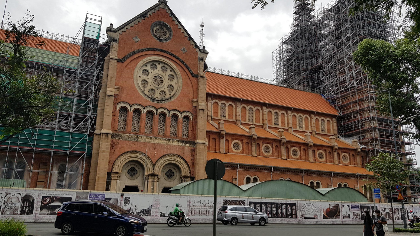 Công trình được xây dựng từ năm 1887 đến nay đã xuống cấp đang được trùng tu Công trình được xây dựng từ năm 1887 đến nay đã xuống cấp đang được trùng tu