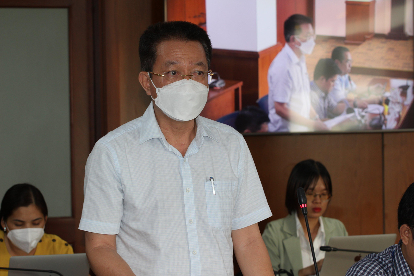 Ông Vũ Văn Điệp thông tin về tình hình ngập trên địa bàn TPHCM tại buổi họp báo chiều 9/6 Ông Vũ Văn Điệp thông tin về tình hình ngập trên địa bàn TPHCM tại buổi họp báo chiều 9/6