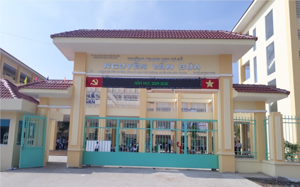 Trường THCS Nguyễn Văn Bứa nơi xảy ra sự việc