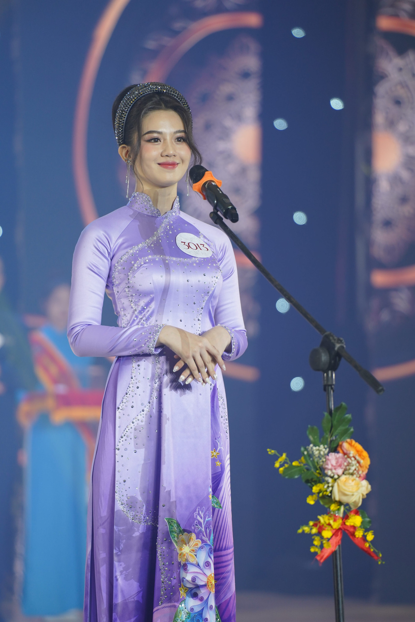 Hoa khôi sinh viên khu vực miền Nam - Huỳnh Nguyễn Yến Nhi trong phần thi ứng xử Hoa khôi sinh viên khu vực miền Nam - Huỳnh Nguyễn Yến Nhi trong phần thi ứng xử