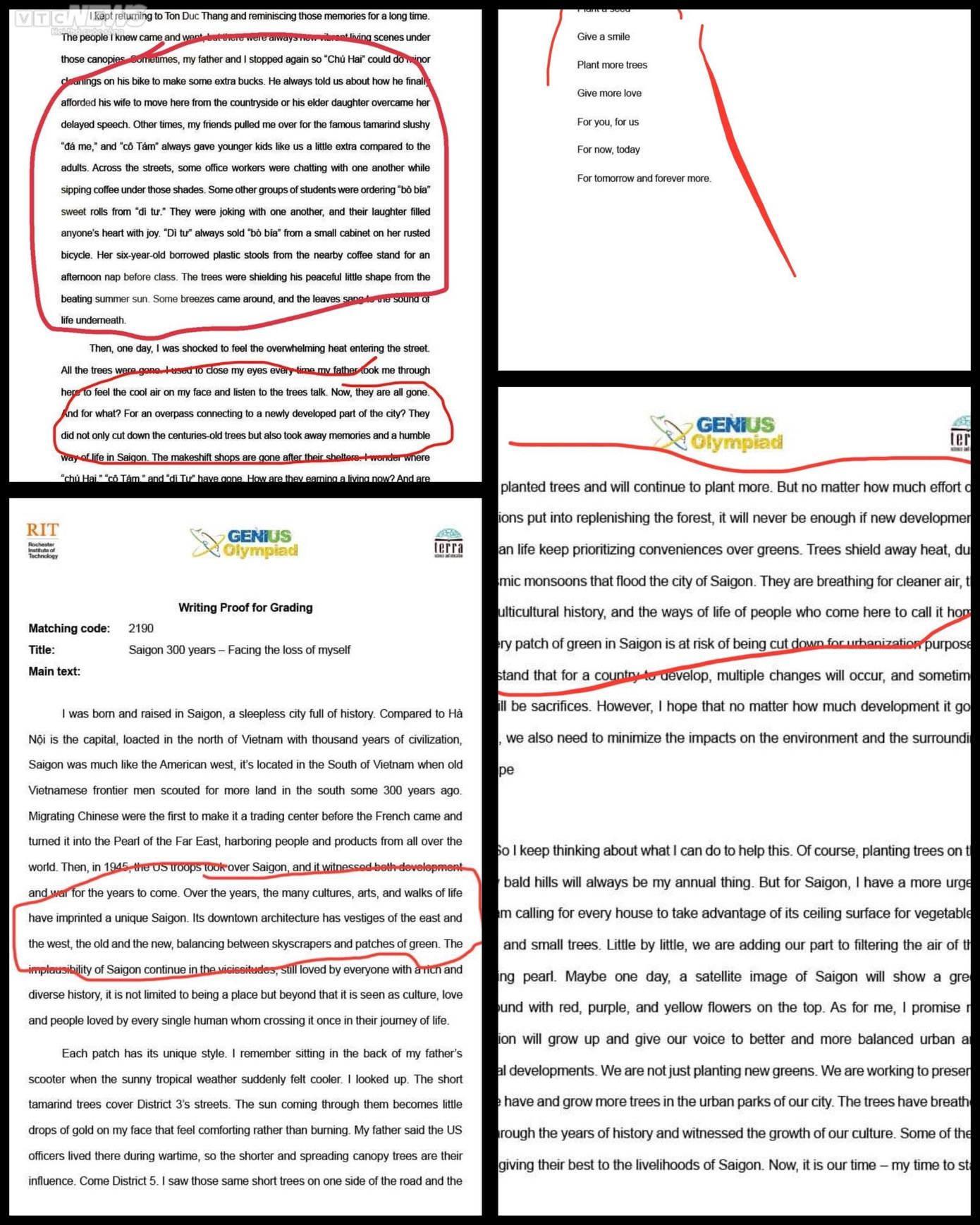 Một số chi tiết được khoanh đỏ được gia đình M.C cho rằng đã bị ''đánh cắp''.