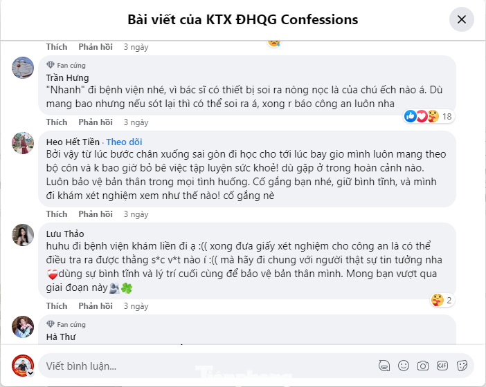 Bài viết thu hút khá nhiều bình luận, trong đó rất nhiều nữ sinh hoang mang, lo lắng