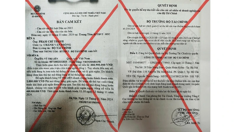Văn bản giả mạo chữ ký, con dấu của Lãnh đạo Bộ Tài chính. Văn bản giả mạo chữ ký, con dấu của Lãnh đạo Bộ Tài chính.