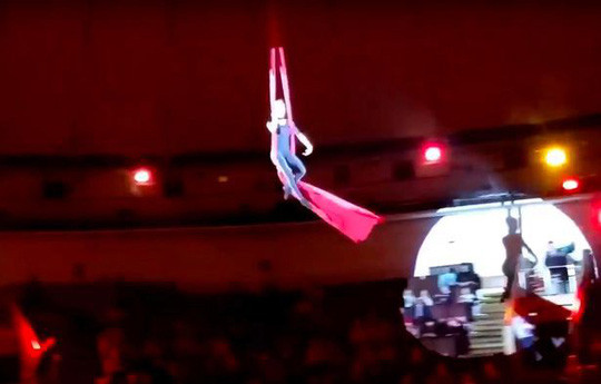 Khán giả la hét khi nữ nghệ sĩ xiếc ngã từ độ cao 4,5m ảnh 1