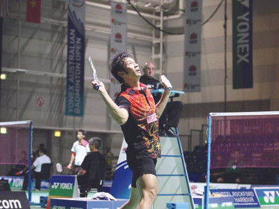 Tiến Minh thi đấu tại giải cầu lông Australian Open. Tiến Minh thi đấu tại giải cầu lông Australian Open