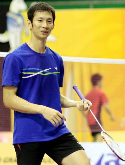 Tiến Minh đã chứng tỏ được bản lĩnh, kinh nghiệm của mình trước tay vợt Trung Quốc. Ảnh: Kỳ Lân