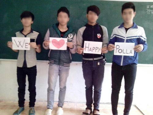 Trò đùa với cô bạn Thái Lan đi quá xa khi một nhóm học sinh THPT còn đăng dòng chữ như thế này thể hiện sự hâm mộ.