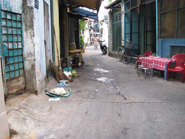 Hiện trường vụ án, nơi anh Cương bị nhóm thanh niên sát hại. Ảnh: Oanh Nguyễn