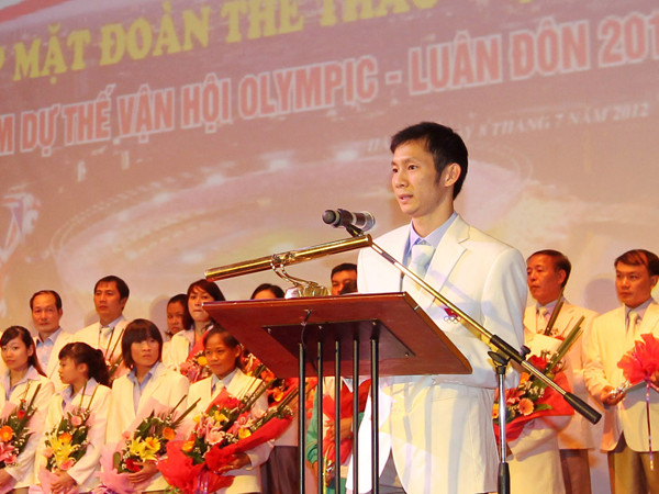 Tay vợt Nguyễn Tiến Minh tỏ ra tự tin trong lần thứ hai tham dự Olympic. Ảnh: Quốc Khánh. Tay vợt Nguyễn Tiến Minh tỏ ra tự tin trong lần thứ hai tham dự Olympic. Ảnh: Quốc Khánh