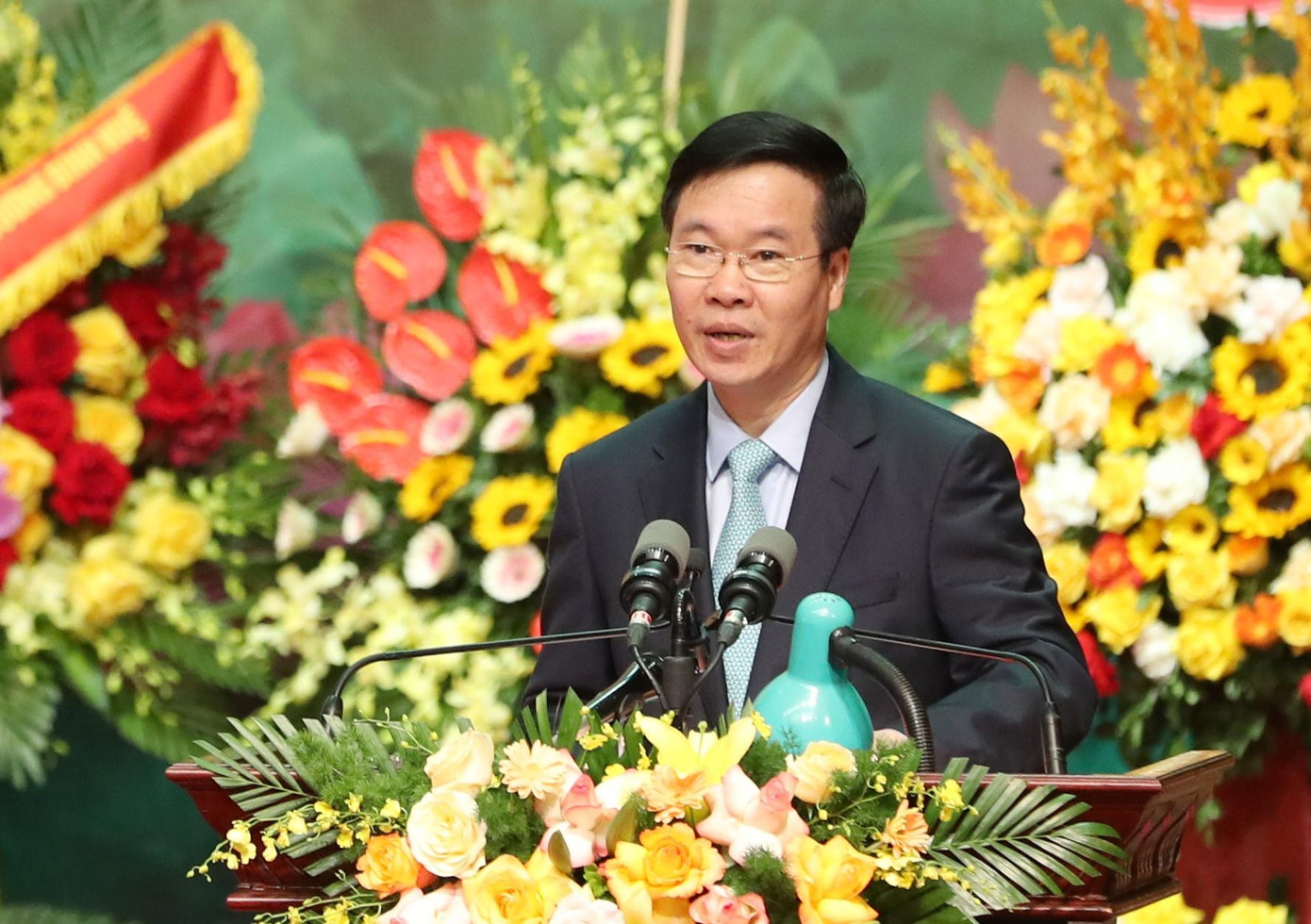 Thường trực Ban Bí thư Võ Văn Thưởng phát biểu tại Đại hội XI Hội Nhà báo Việt Nam. Ảnh Như Ý