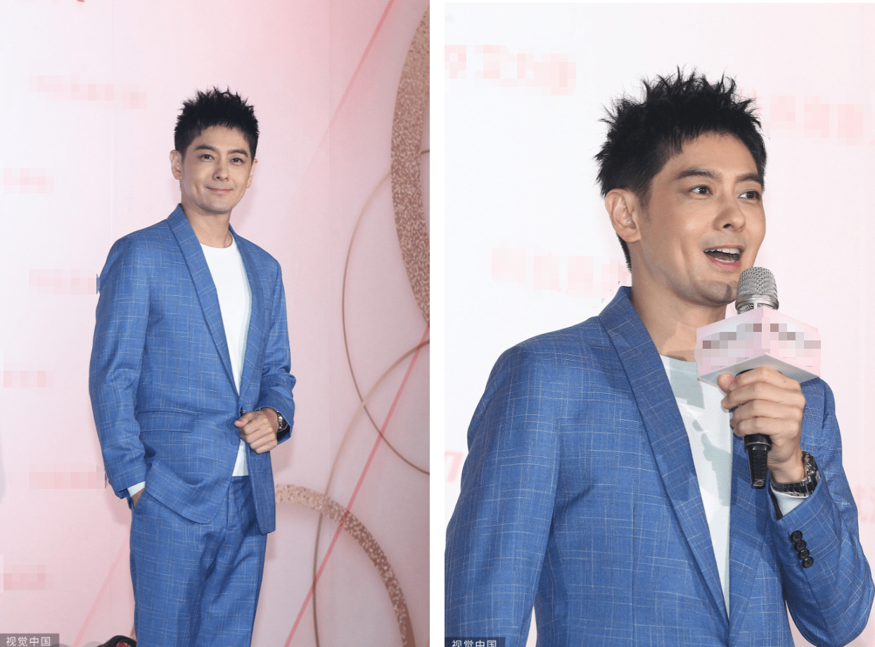 Lâm Chí Dĩnh phong độ trong bộ vest màu xanh lam. Nếu chỉ nhìn ảnh, không ai nghĩ tài tử "Sợi dây chuyền định mệnh" đã 48 tuổi.