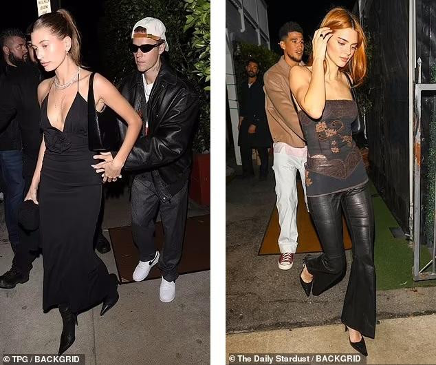 Tối Chủ nhật (20/3, giờ địa phương), vợ chồng Hailey và Justin Bieber được nhìn thấy đi ăn tối cùng Kendall Jenner và bạn trai cô, cầu thủ bóng rổ Devin Booker, tại nhà hàng Ý ở Santa Monica, California, Mỹ.