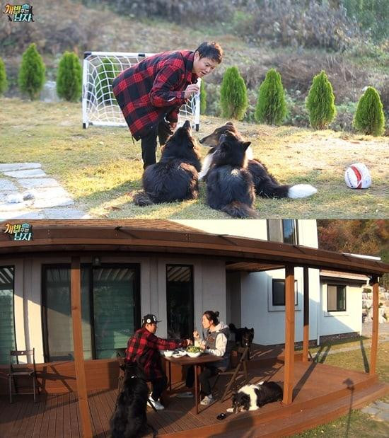 Kim Min Kyo và bầy chó của anh từng xuất hiện trên show thực tế “A Man Who Feeds the Dog” năm 2018.
