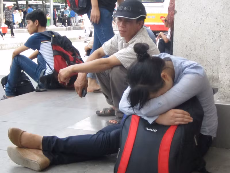 Hầu hết các em đều rất mệt mỏi