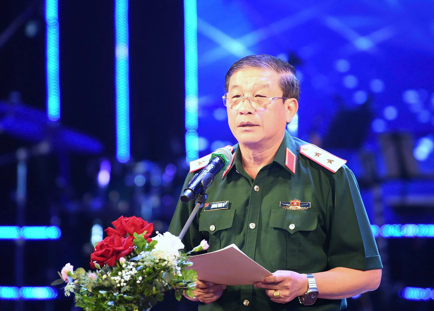 Trung tướng Trương Thiên Tô - Phó Chủ nhiệm Tổng cục Chính trị QĐND Việt Nam, Trưởng Ban Chỉ đạo phát biểu tại chương trình Trung tướng Trương Thiên Tô - Phó Chủ nhiệm Tổng cục Chính trị QĐND Việt Nam, Trưởng Ban Chỉ đạo phát biểu tại chương trình