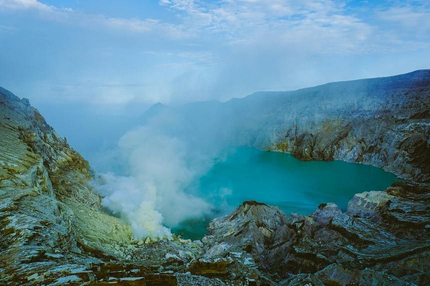 Núi lửa Ijen nổi tiếng ở Indonesia.
