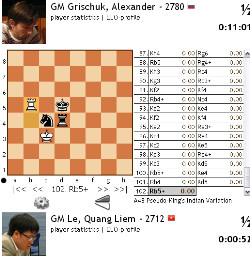 Ván hòa quyết định đưa Liêm vào vòng 4 World Cup cờ vua 2013 . Ván hòa quyết định đưa Liêm vào vòng 4 World Cup cờ vua 2013