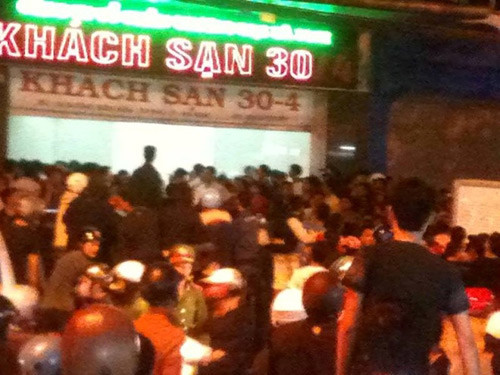 Hiện trường nơi xảy ra vụ bắt giữ nằm ven đường Biên Hòa, TP Phủ Lý