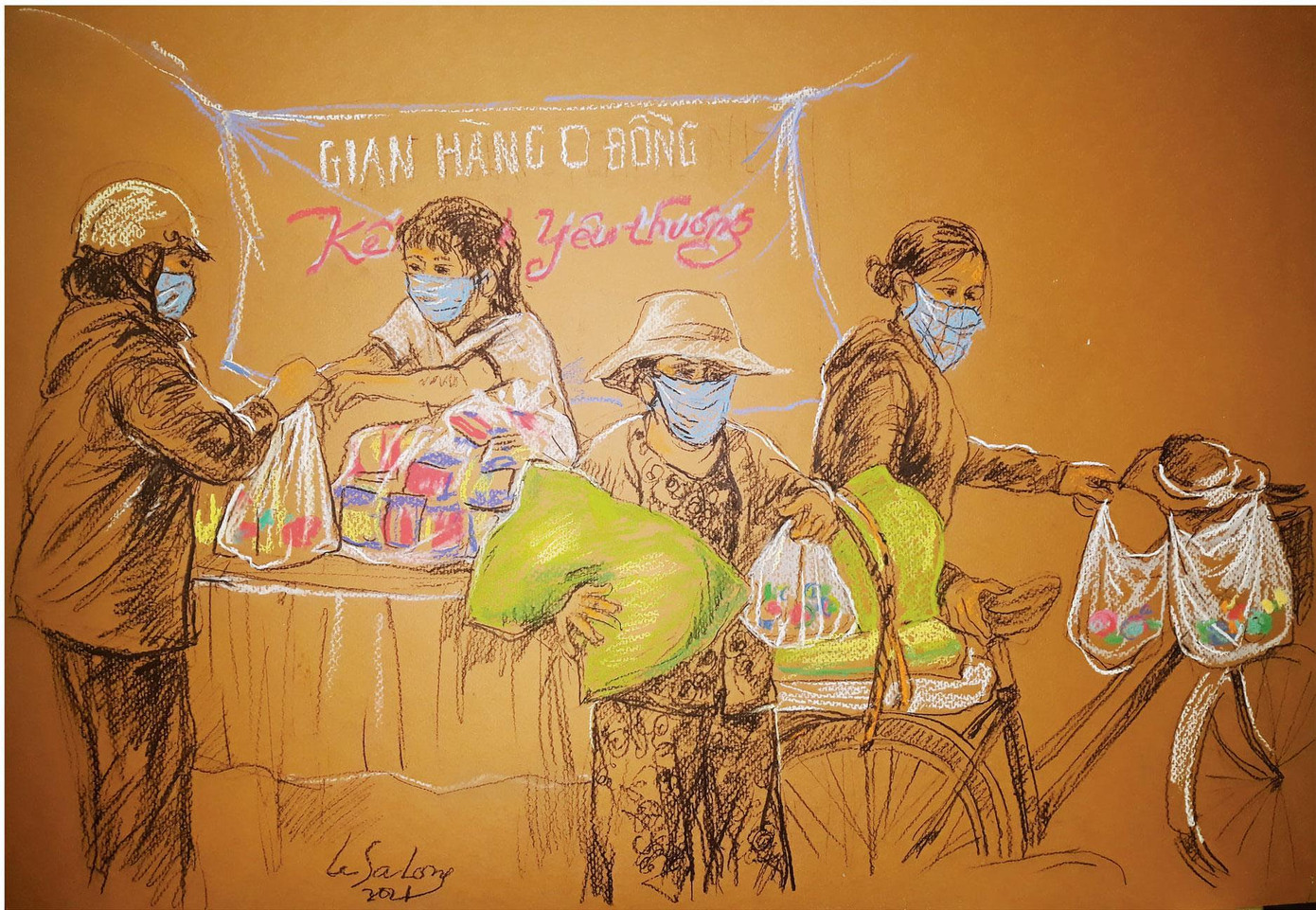 Tác phẩm 'Cửa hàng không đồng - nét đẹp người Sài Gòn, san sẻ khó khăn cùng vượt qua dịch bệnh' Tác phẩm 'Cửa hàng không đồng - nét đẹp người Sài Gòn, san sẻ khó khăn cùng vượt qua dịch bệnh'