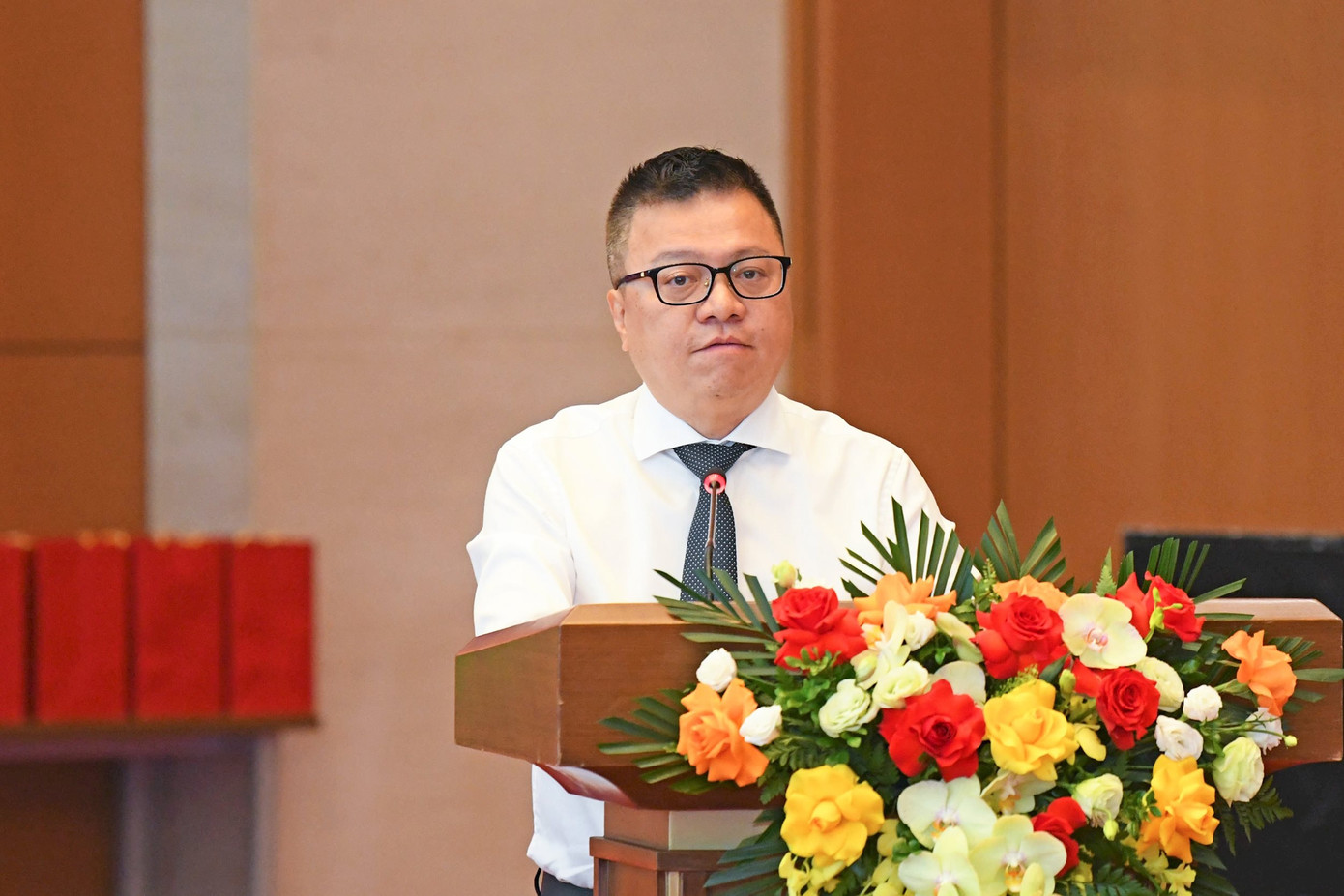 Phó Trưởng Ban Tuyên giáo và Dân vận Trung ương, Chủ tịch Hội Nhà báo Việt Nam, Tổng Biên tập Báo Nhân dân Lê Quốc Minh phát biểu tại cuộc gặp mặt. Ảnh: Lâm Hiển Phó Trưởng Ban Tuyên giáo và Dân vận Trung ương, Chủ tịch Hội Nhà báo Việt Nam, Tổng Biên tập Báo Nhân dân Lê Quốc Minh phát biểu tại cuộc gặp mặt. Ảnh: Lâm Hiển