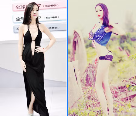 “Bom sex” Can Lộ Lộ (ảnh phải) đang bị đe doạ soán ngôi bởi người mẫu mới Ngô Hy Nhi (ảnh trái) bởi độ táo bạo của cô nàng này xem chừng không hề kém cạnh đàn chị.