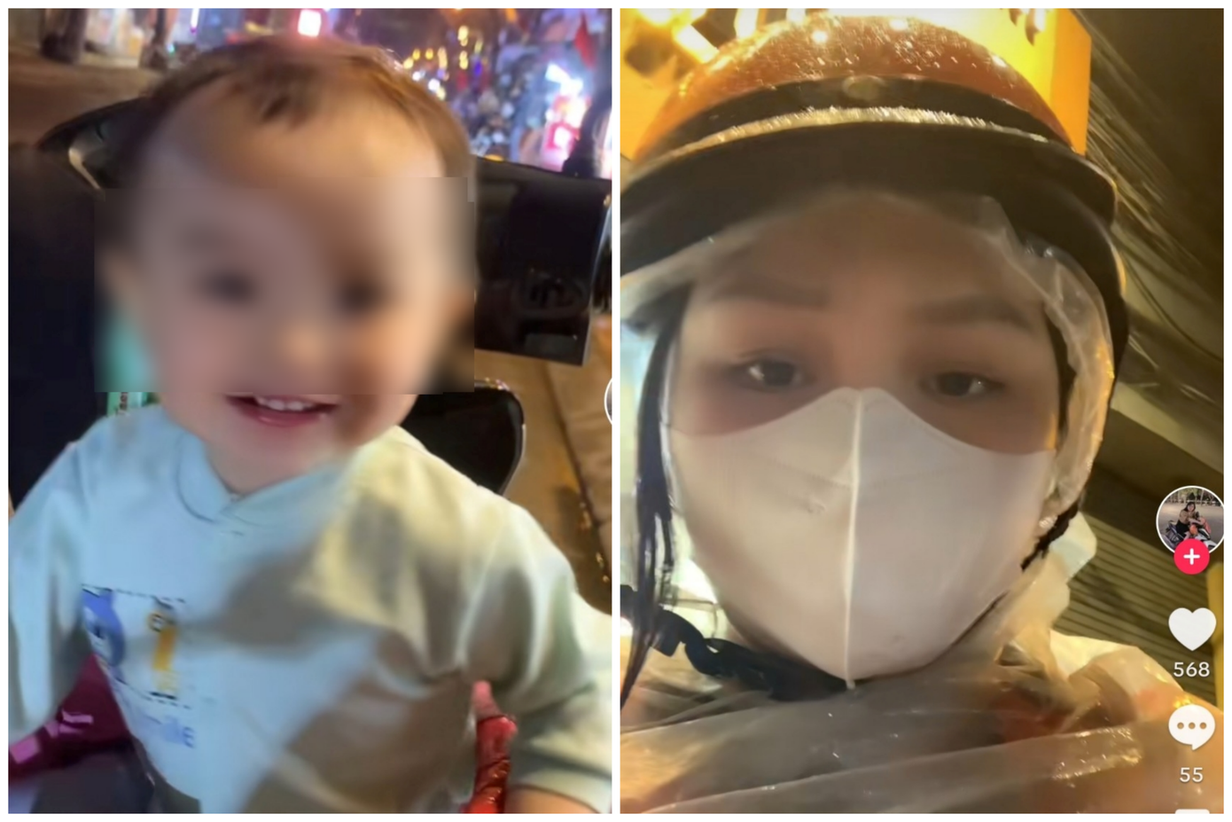 Con gái theo mẹ vất vả mưu sinh. Ảnh cắt từ clip: NVCC