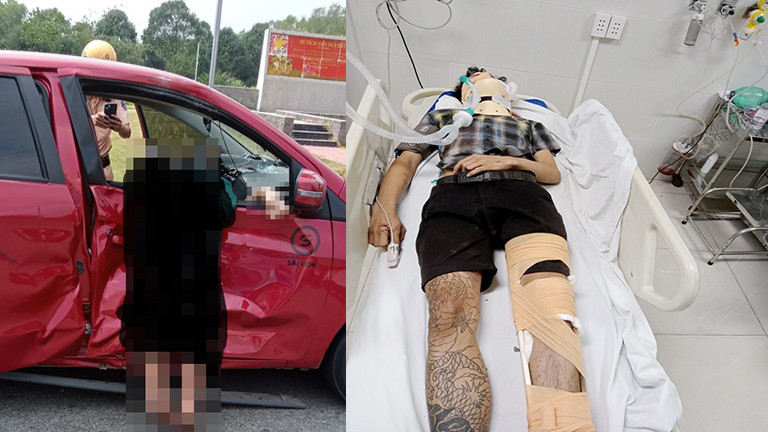 Một thanh niên mắc kẹt trong ô tô và tử vong tại chỗ; Nạn nhân còn lại đang điều trị tại bệnh viện. Một thanh niên mắc kẹt trong ô tô và tử vong tại chỗ; Nạn nhân còn lại đang điều trị tại bệnh viện.