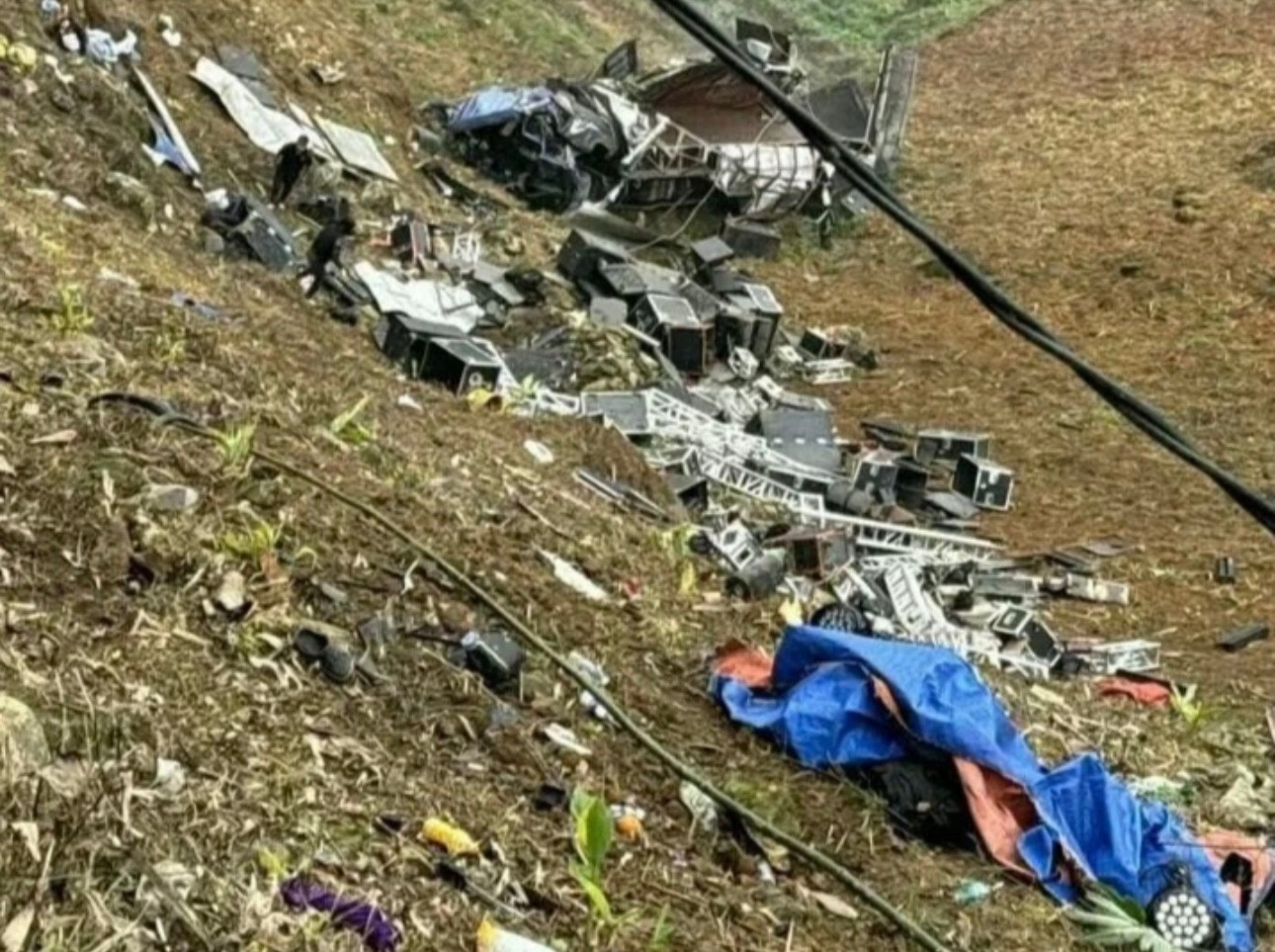 Hiện trường vụ tai nạn (Ảnh: Công an cung cấp).