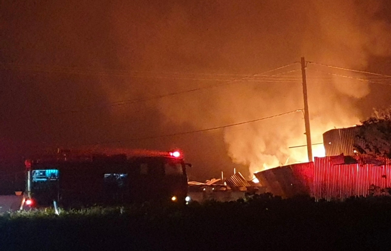 Hiện trường vụ cháy (Ảnh: Hoàng Tuấn).