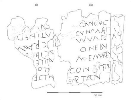 Tên của những người bị nguyền rủa trong tấm chì tại làng East Farleigh thuộc thành phố Maidstone, hạt Kent, Anh. Ảnh: Discovery News