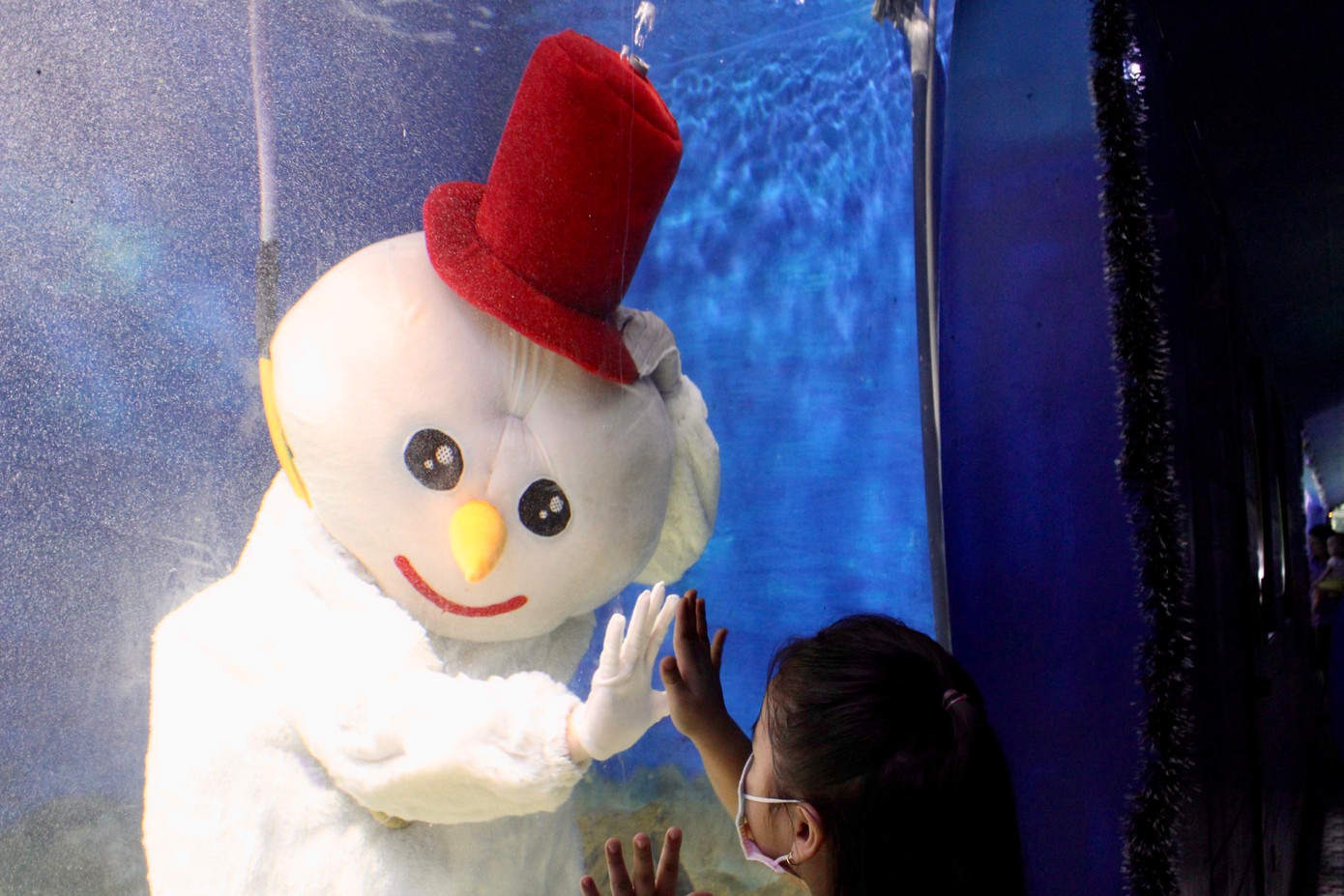 Du khách nhí thích thú ghi lại khoảnh khắc đặc biệt cùng các nhân vật dưới nước. Du khách nhí thích thú ghi lại khoảnh khắc đặc biệt cùng các nhân vật dưới nước.