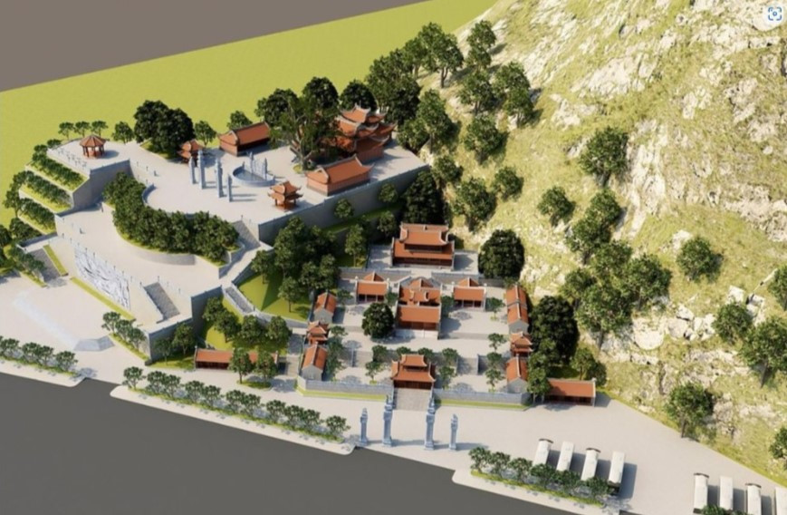 Phối cảnh sau khi tu bổ, tôn tạo đền Đức Ông Trần Quốc Nghiễn.