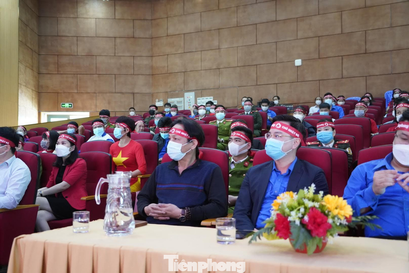 Chương trình phát động hiến máu được tổ chức ngắn gọn để đảm bảo an toàn dịch bệnh COVID-19.