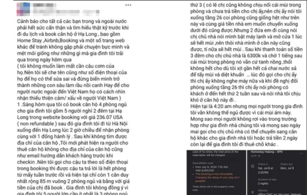 Một phần bài đăng về trải nghiệm khó quên khi du lịch Hạ Long của chị Yen Nguyen Bruno Lerulli.
