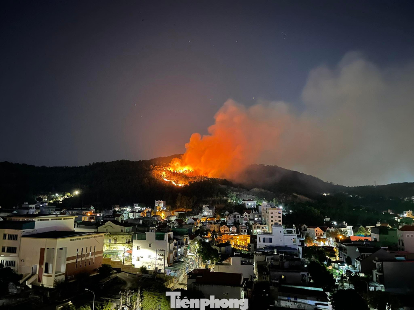 Khu đồi thuộc khu 8 phường Bãi Cháy bất ngờ bốc cháy dữ dội.