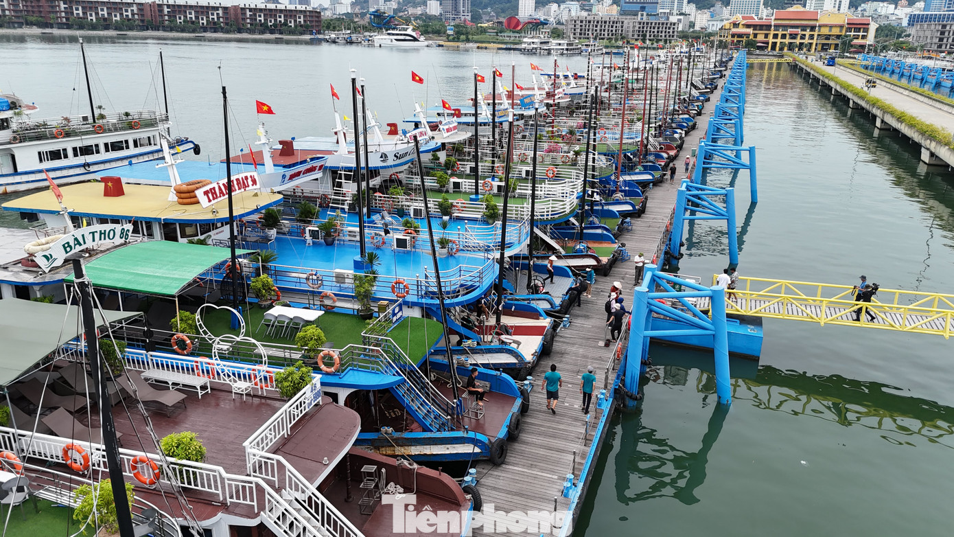 Đến năm 2030, Quảng Ninh thay thế toàn bộ tàu vỏ gỗ hiện có trên vịnh Hạ Long và vịnh Bái Tử Long bằng các tàu vỏ thép hoặc vật liệu tương đương. Ảnh: Hoàng Dương.