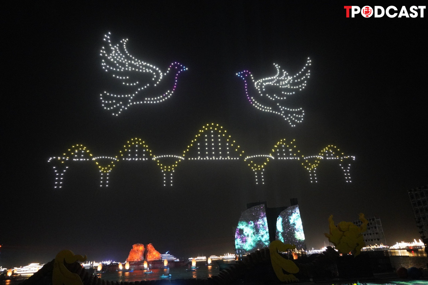 Drone cũng tạo hình những công trình nổi bật của Quảng Ninh.