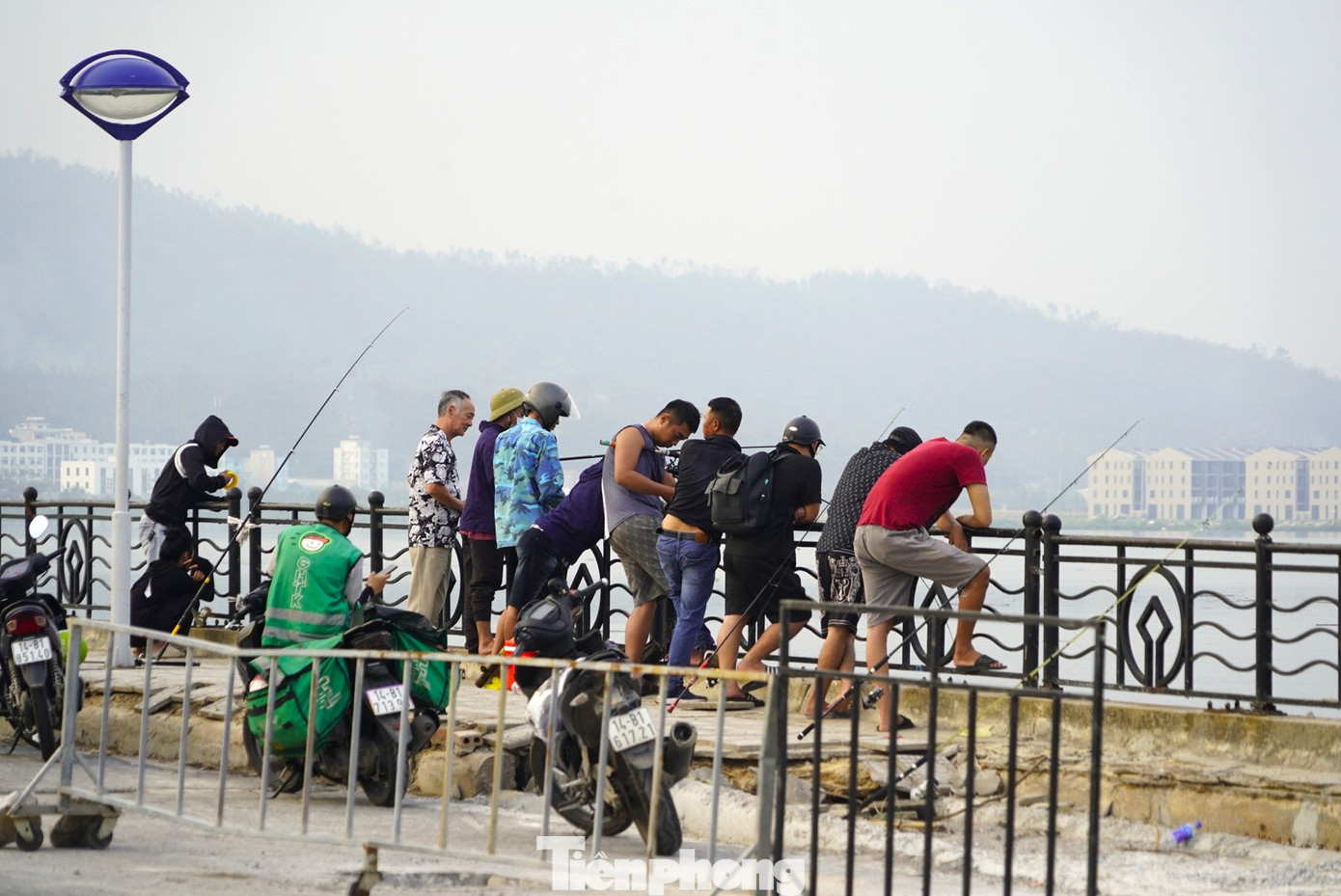 Những ngày này, dọc các khu vực sát biển của TP Hạ Long, hình ảnh dễ bắt gặp nhất là từng nhóm cần thủ túm tụm câu cá.
