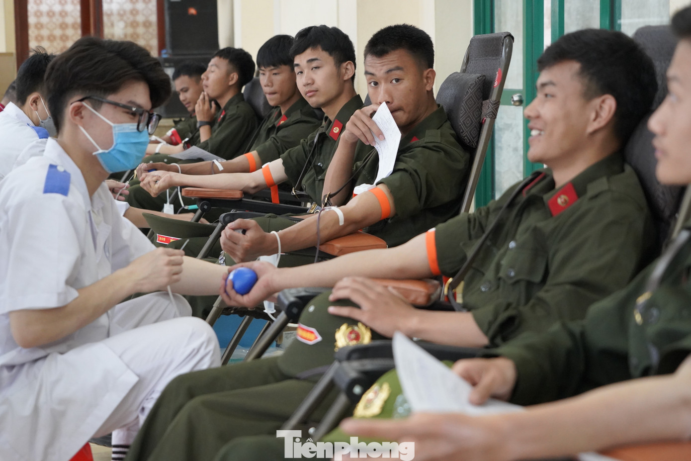 Lực lượng hiến máu lần này chủ yếu là chiến sĩ của 3 tiểu đoàn huấn luyện.
