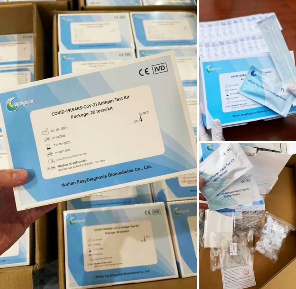 Bộ kit test nhanh COVID-19 được rao bán trên mạng xã hội với giá 150.000 đồng/1 bộ. Bộ kit test nhanh COVID-19 được rao bán trên mạng xã hội với giá 150.000 đồng/1 bộ.