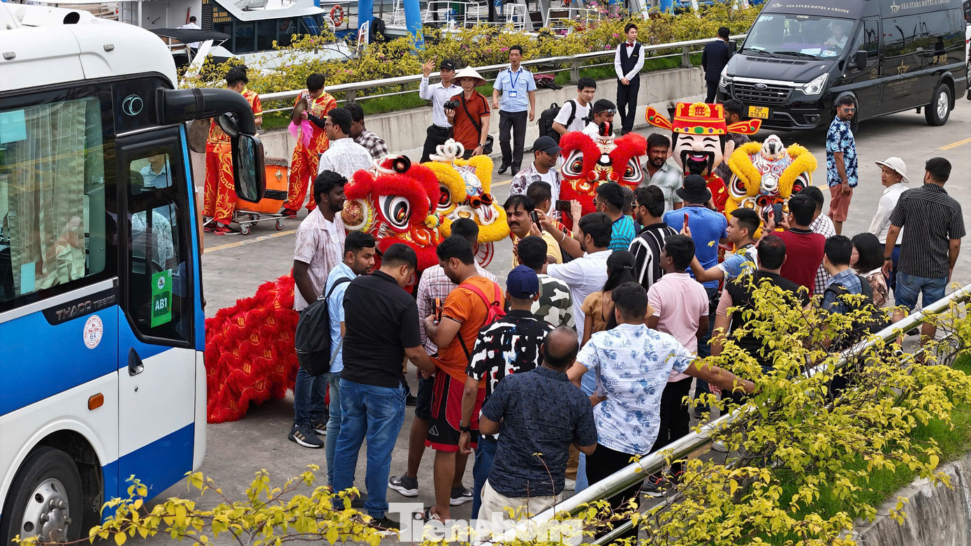 Các du khách rất hào hứng khi đến với vịnh Hạ Long.