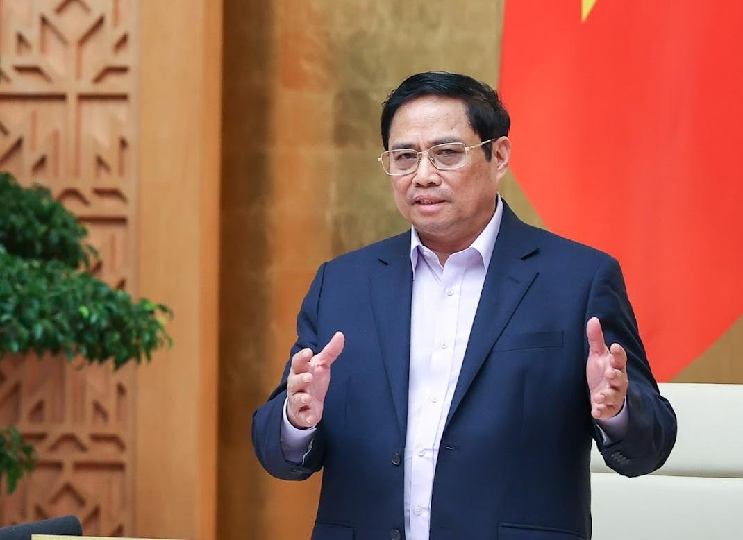 Thủ tướng Phạm Minh Chính phát biểu kết luận phiên họp Chính phủ thường kỳ. Ảnh Nhật Minh Thủ tướng Phạm Minh Chính phát biểu kết luận phiên họp Chính phủ thường kỳ. Ảnh Nhật Minh